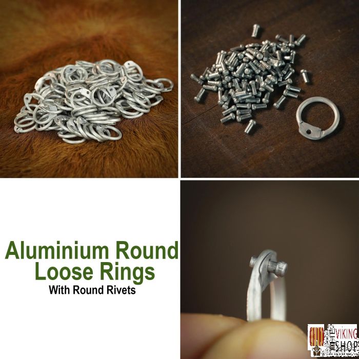 Aluminium Chainmail Rings - Dome Riveted - 10mm (approx. 3400 pcs)